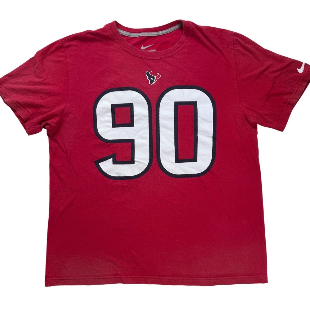 Nike Houston Texans Jadeveon Clowney 90 Red T-Shirt Mens XL Regular Fit NFL